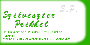 szilveszter prikkel business card